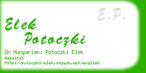 elek potoczki business card